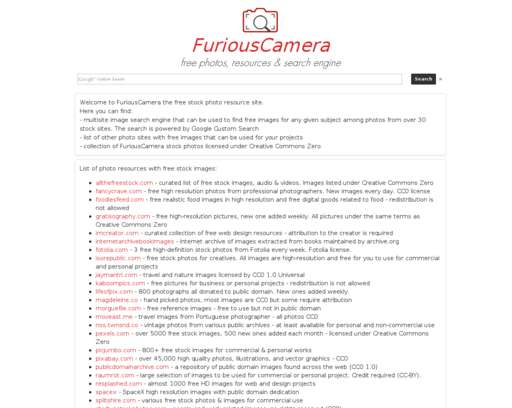 FuriousCamera - free photos, resources & search engine